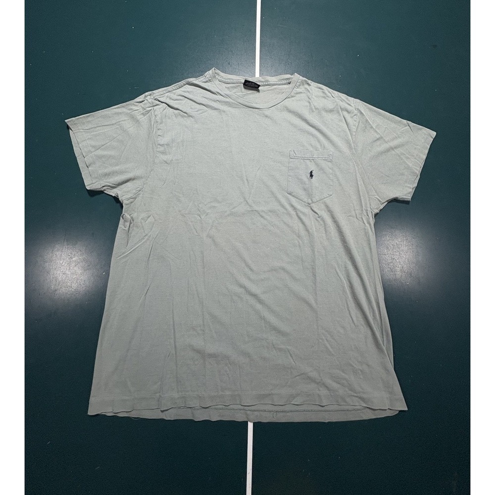 Vintage 90s Polo Ralph Lauren Pocket T-shirt Men's Large Green Single Stitch